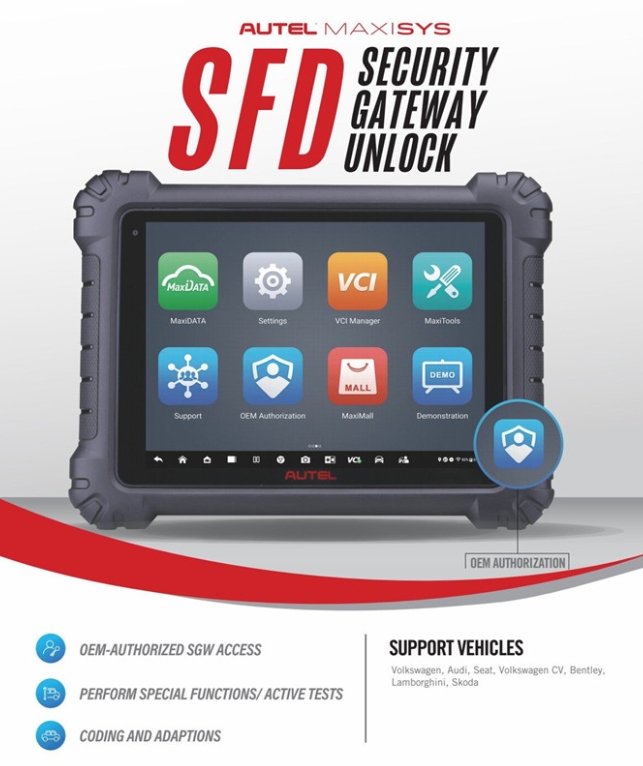 Operation guide for Autel unlocking VAG SFD security gateway